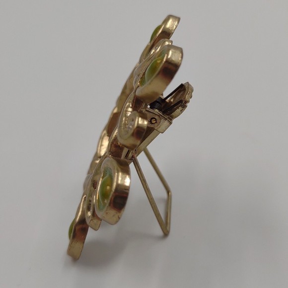 Neiman Marcus Jay Strongwater Mini Frame  & Clip Brooch Gold Tone Green Enamel - Picture 3 of 4
